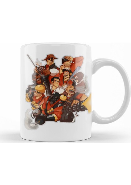 Team Fortress Red Team Kupa Bardak Porselen