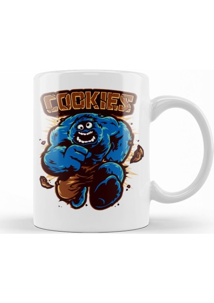 Cookie Monster Kurabiye Canavarı Hulk Kupa Bardak Porselen