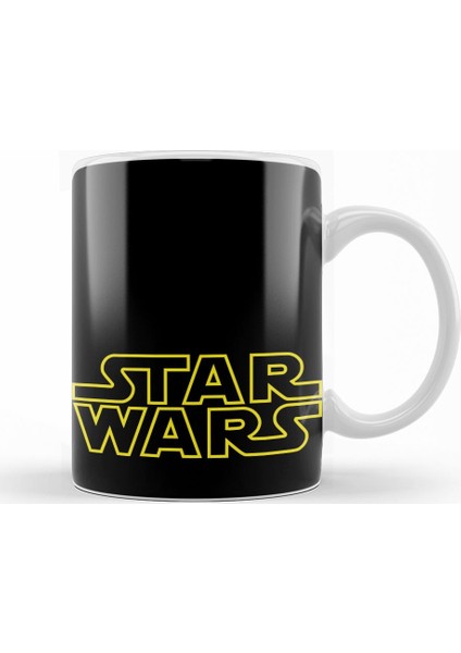 Star Wars Logo Siyah Zemin Kupa Bardak Porselen