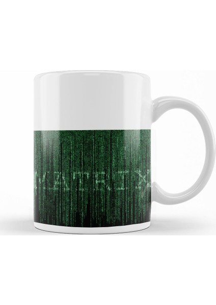 The Matrix Kod Yağmuru Kupa Bardak Porselen