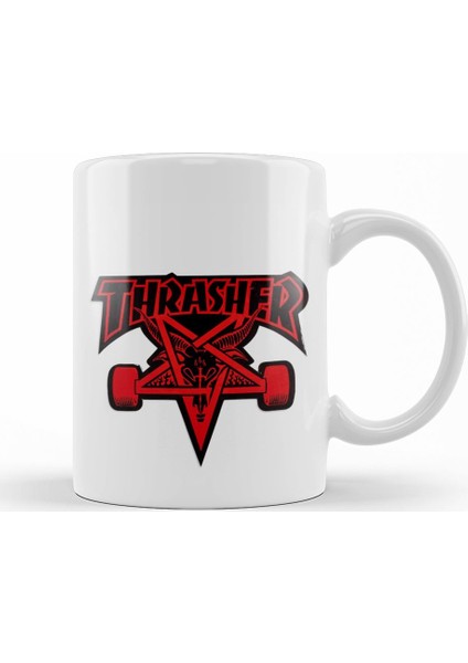 Thrasher Skate Skateboard Kupa Bardak Porselen