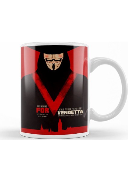 V For Vendetta Kupa Bardak Porselen