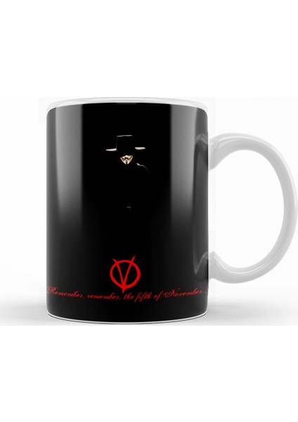 V For Vendetta Remember Kupa Bardak Porselen