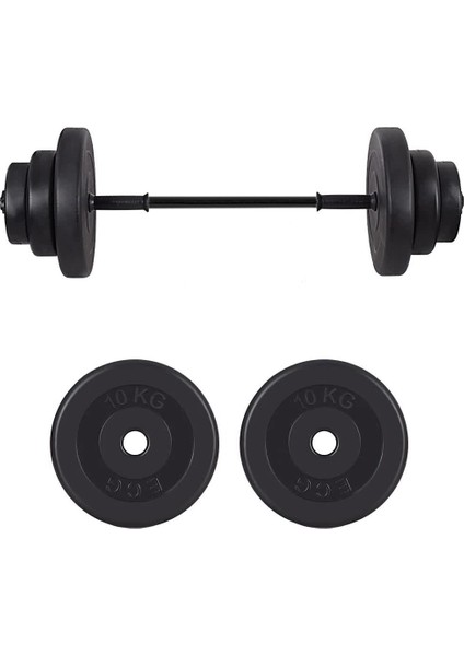 Ecgspor 22 kg Halter Seti - Deadlift Squat Biceps Triceps Shoulder