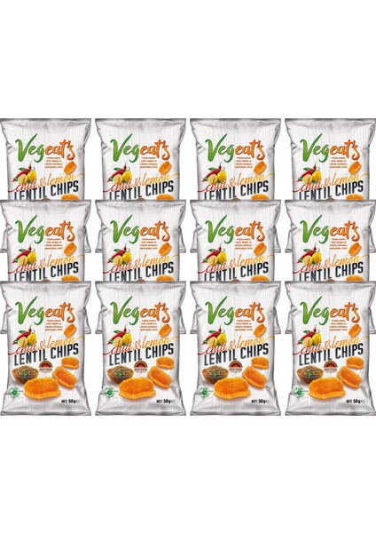 Chili Limon Aromalı Mercimek Cipsi 12 Paket