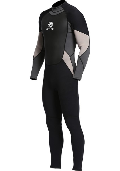 Erkekler 3 mm Geri Zip Tam Vücut Wetsuit Yüzme Sörf