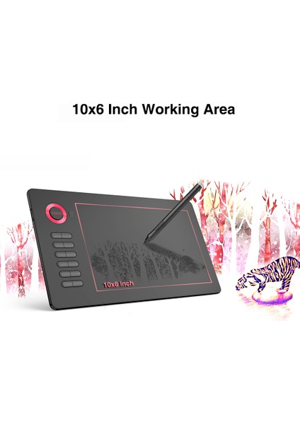 Çizim Tablet A15 Grafik Tablet 10 x 6" 8192 (Yurt Dışından)