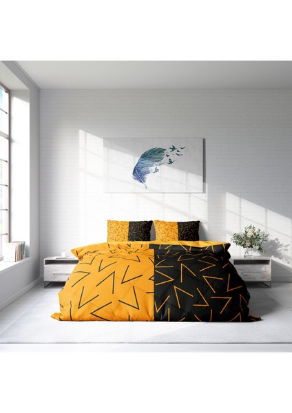 Gold Sembol 3D Pamuk Saten Çift Kişilik Nevresim Takımı modelleri