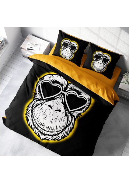 Monkey 3D Pamuk Saten Çift Kişilik Nevresim Takımı