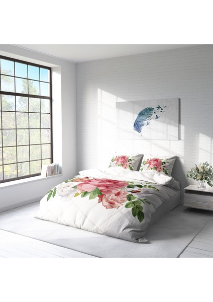 New Floral 3D Pamuk Saten Çift Kişilik Nevresim Takımı fiyatları