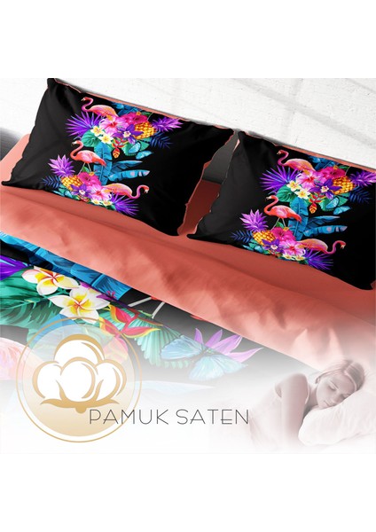 Flamingo III 3D Pamuk Saten Çift Kişilik Nevresim Takımı fırsatları