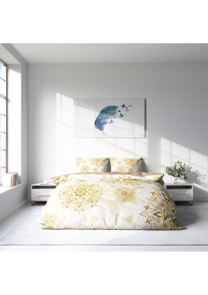 Gold Luxury 3D Pamuk Saten Çift Kişilik Nevresim Takımı modelleri
