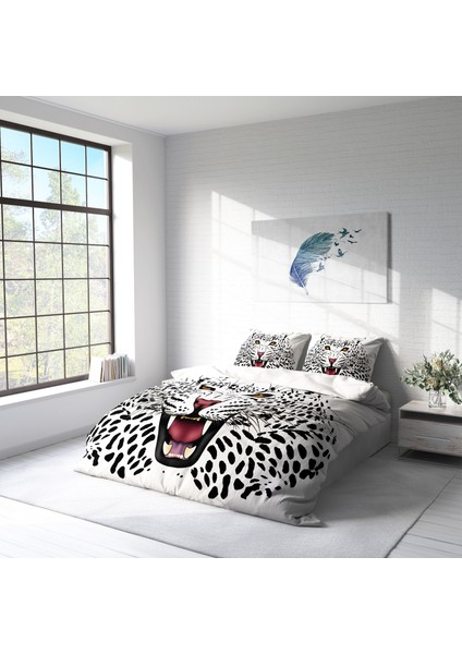 Leopard 3D Pamuk Saten Çift Kişilik Nevresim Takımı fiyatları