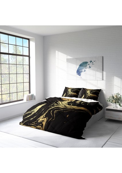 Black Design 3D Pamuk Saten Çift Kişilik Nevresim Takımı fiyatları