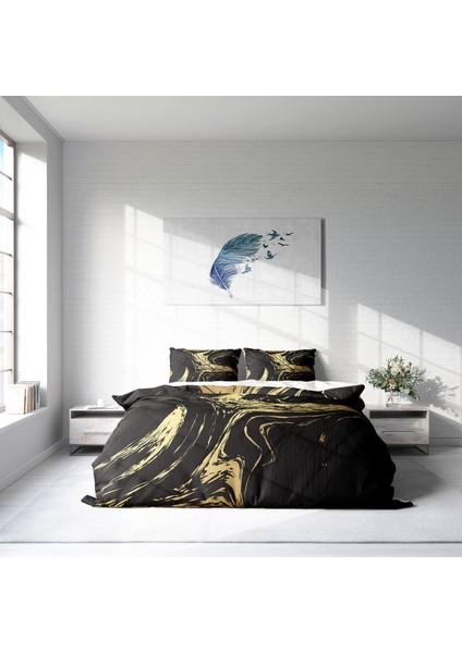 Black Design 3D Pamuk Saten Çift Kişilik Nevresim Takımı modelleri