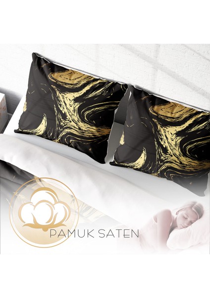 Black Design 3D Pamuk Saten Çift Kişilik Nevresim Takımı fırsatları