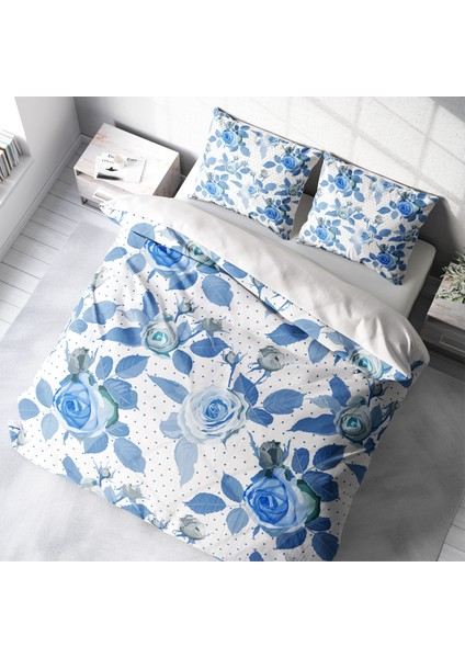 BlueRose 3D Pamuk Saten Çift Kişilik Nevresim Takımı