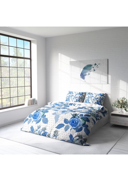 BlueRose 3D Pamuk Saten Çift Kişilik Nevresim Takımı