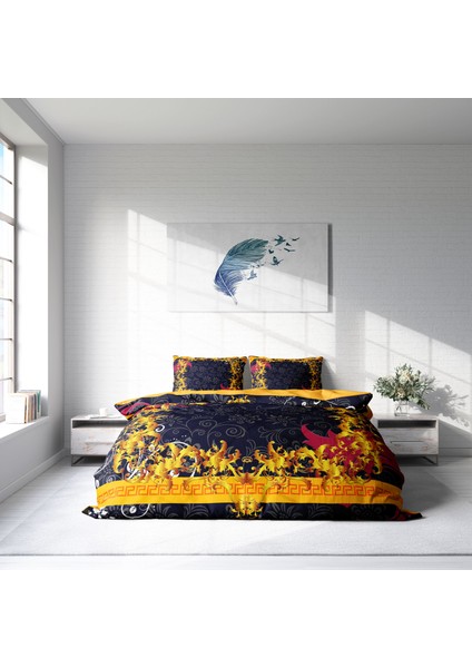 Gold Baraque 3D Pamuk Saten Çift Kişilik Nevresim Takımı modelleri