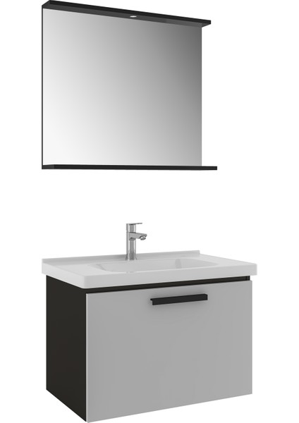 Grıs 80 cm Set - Siyah/gri (Lvb + Lvb Dlp + Ayd Etj Ayna)