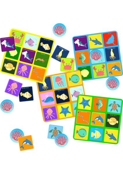 Okyanus & Çiftlik Temalı Çocuk Tombalası - Tombala 2-6 Yaş (İkili Kutu) fiyatları