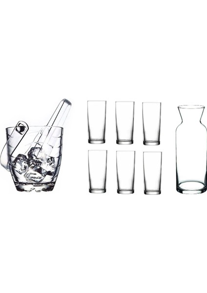 9 Parça Rakı Bardağı ve Buz Kovası Seti