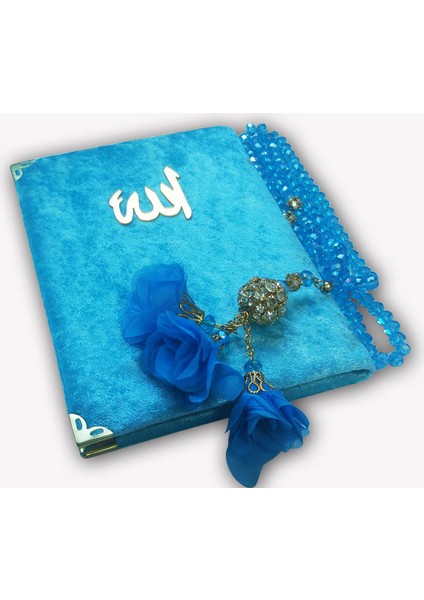 Kadife Yasin Çanta Boy Kristal Tesbihli