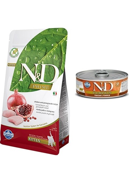 Kitten Tavuk&narlı Yavru Kedi Maması 1.5 kg + N&d Konserve