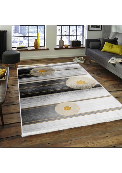 Bazaa Forum Saçaklı Mermer Desen Kaymaz Taban Dijital Baskı Halı FM-2023 180 x 280 cm