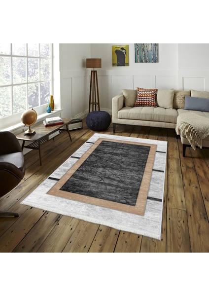 Bazaa Forum Saçaklı Mermer Desen Kaymaz Taban Dijital Baskı Halı FM-2027 180 x 280 cm