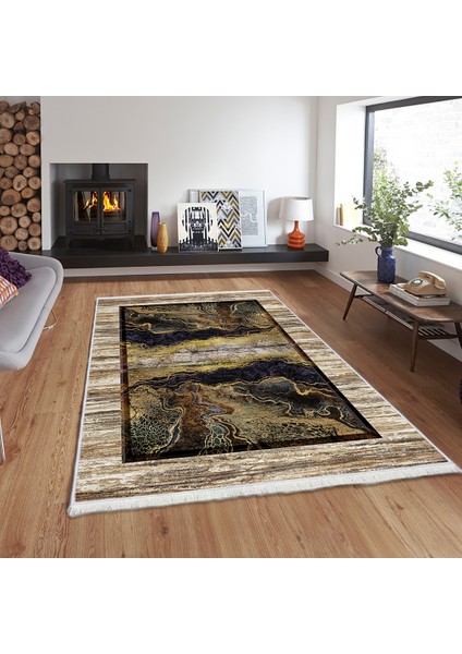 Bazaa Forum Saçaklı Mermer Desen Kaymaz Taban Dijital Baskı Halı FM-2063 180 x 280 cm