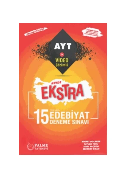 Palme Yayıncılık YKS AYT Ekstra Edebiyat 15 Deneme Sınavı