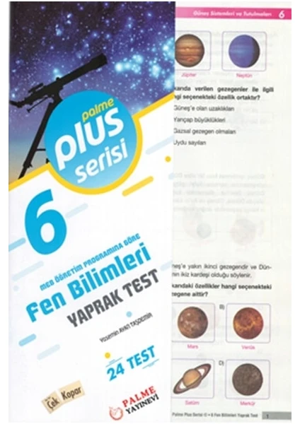 Palme Yayıncılık Yaprak Test 6. Sınıf Fen Bilimleri