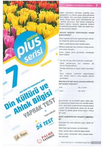 Palme Yayıncılık Yaprak Test 7. Sınıf Din Kültürü Ve Ahlak Bilgisi