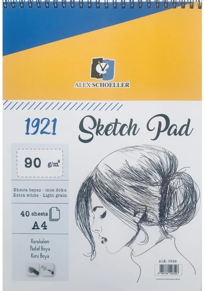 Alex Schoeller Eskiz A4 90 gr Spiralli 40 Yaprak Defter