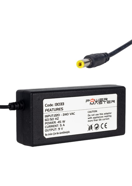 PM-13033 9 Volt - 4 Amper Pos Makinesi Priz Tipi Adaptör 5.5*2.5 Uç