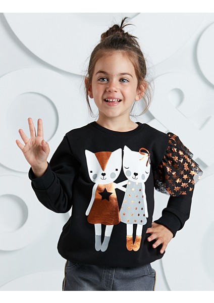 Sıkı Dostlar Tüllü Kız Çocuk Sweatshirt