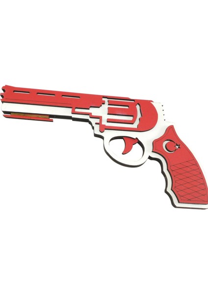 Ahşap Lastik Atan Oyuncak Tabanca