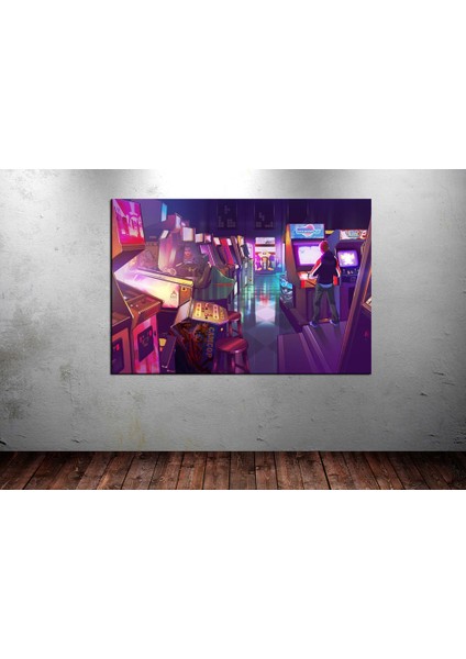 Atari Salonu Seksenler Kanvas Tablo dkm133-70 x 100 cm