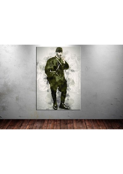 Atatürk Tablosu Trablusgarp Cephesi Dijital Çizim dkmr208-70 x 100 cm
