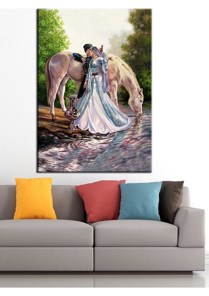 Forklorik Kafkas Çerkez Aşıklar Kanvas Tablo slm6-70 x 100 cm