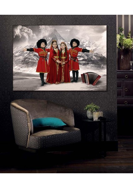 Kafkas Dansı Çocuklar Kanvas Tablo slm68-70 x 100 cm