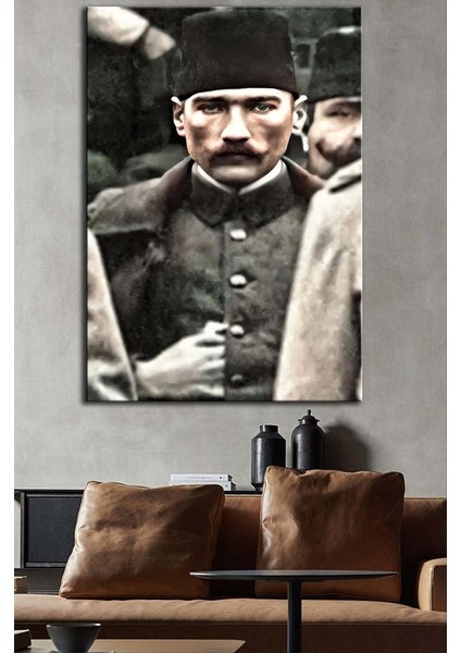 Yüzbaşı Mustafa Kemal Bey Renklendirme Kanvas Tablo dkmr223-70 x 100 cm