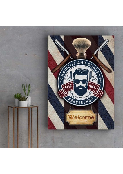 Erkek Berberi Özel Tasarım Kanvas Tablo slm83-70 x 100 cm