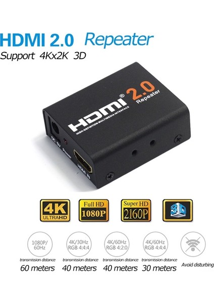 4442 4K 2160P HDMI 2.0 Repeater Dişi Dişi Kablo Extender Uzatıcı Ekleme Adaptörü