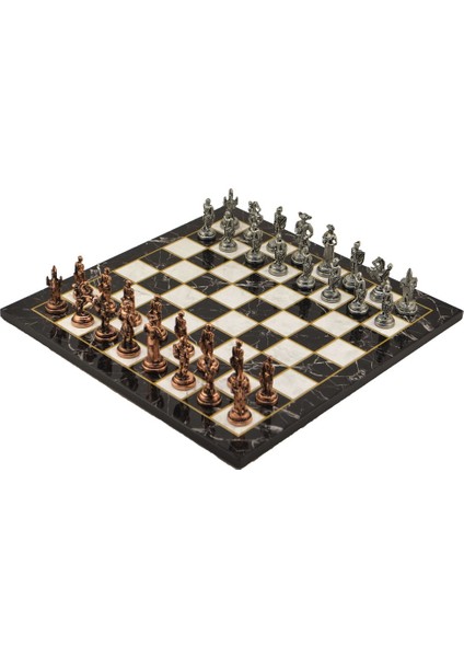 Metal Satranç Takımı Seti Orta İspanyol Antik Taş Ve Düz Mermer Desenli Satranç Tahtası fiyatları