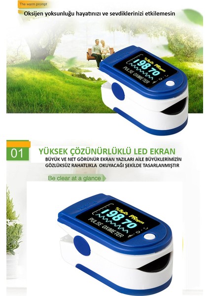 Parmak Tipi Pulse Oksimetre Cihazı Puls Oksimetre