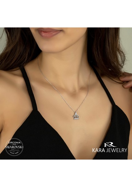 925 Ayar Taç Temalı Kolye