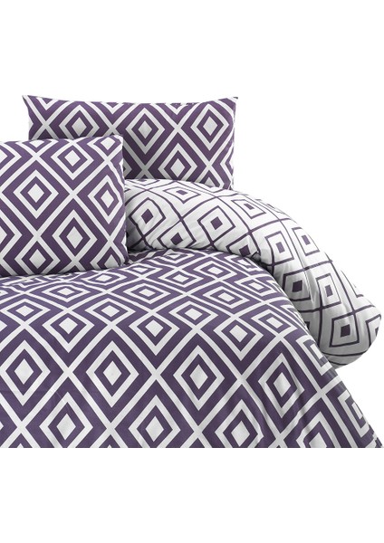 Menderes Home Soft Mor Çift Kişilik Nevresim+Yastık