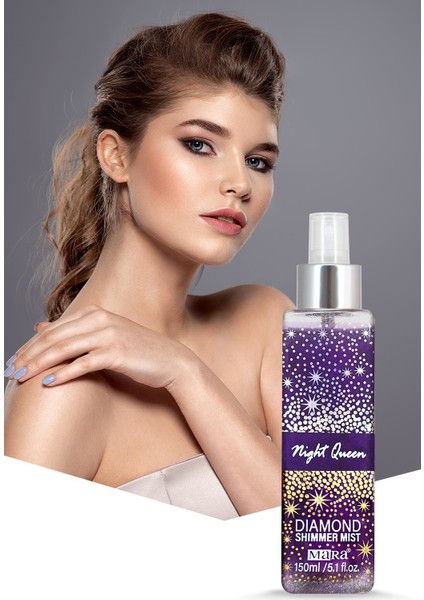 Night Queen Diamond Shimmer Mist Vücut Spreyi Silver